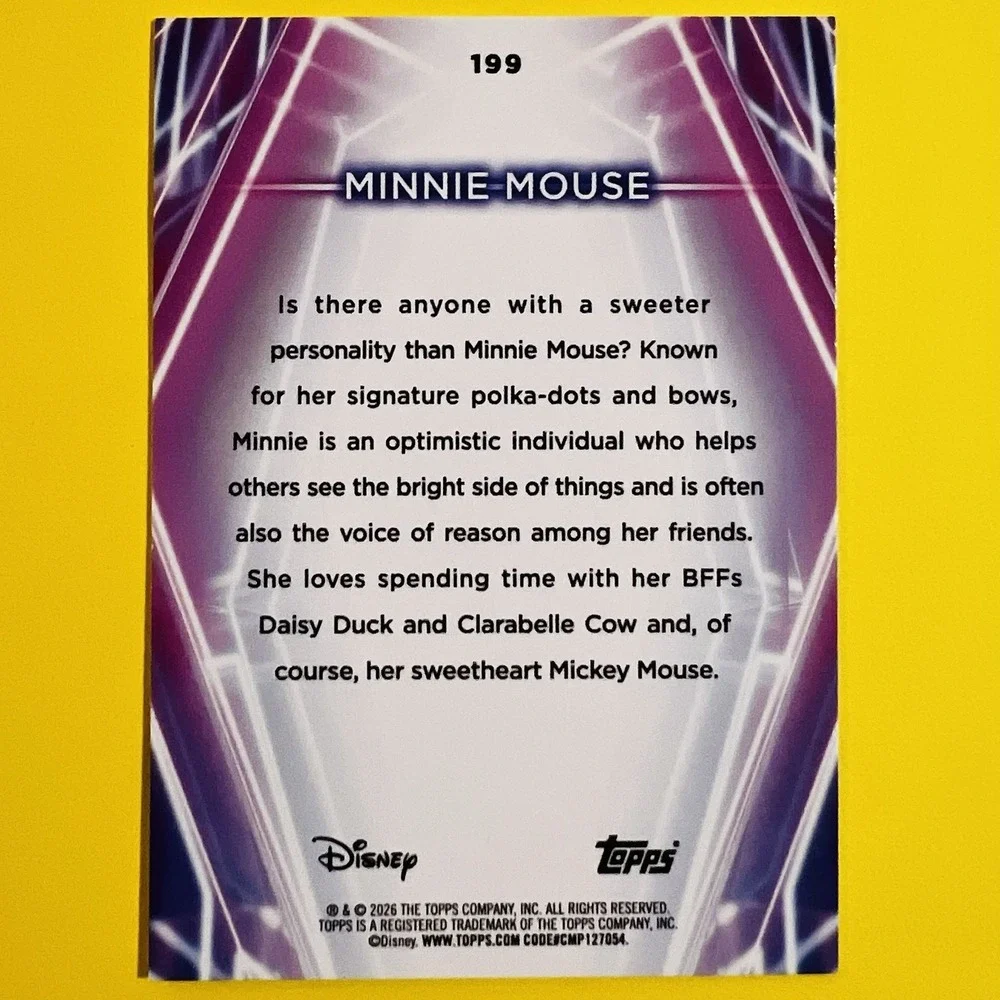 2026 Topps Disney Neon‎ Minnie Mouse #199 Base Card